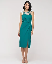 Js Collections Women's Adelaide Illusion-Yoke Embellished Sheath Dress