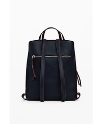 Desigual Women's Large faux leather effect backpack with topstitching