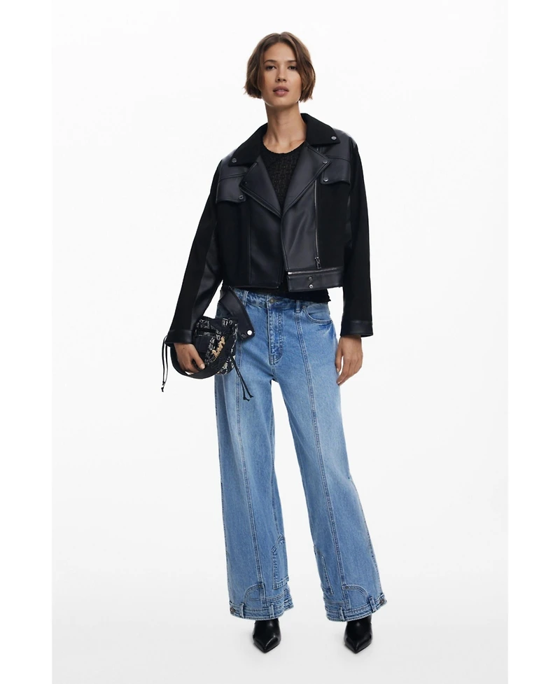 Desigual Women's Combined faux leather jacket