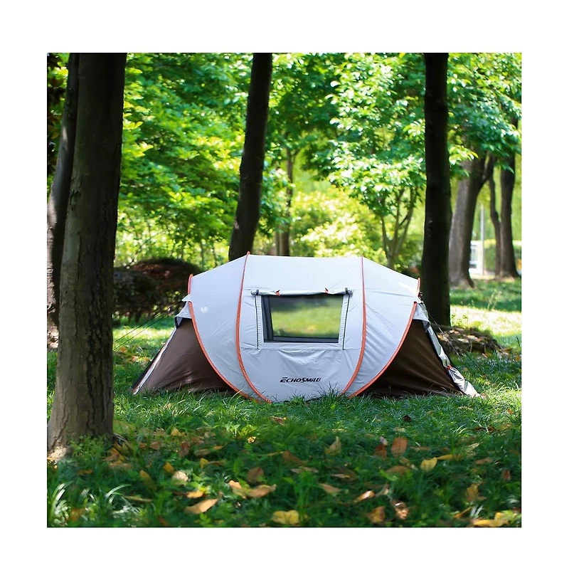 EchoSmile Camping Instant Tent, 4 Person Pop Up Water Resistant, for Hiking and Outdoor, Portable Tent with Carry Bag, 3 Seasons