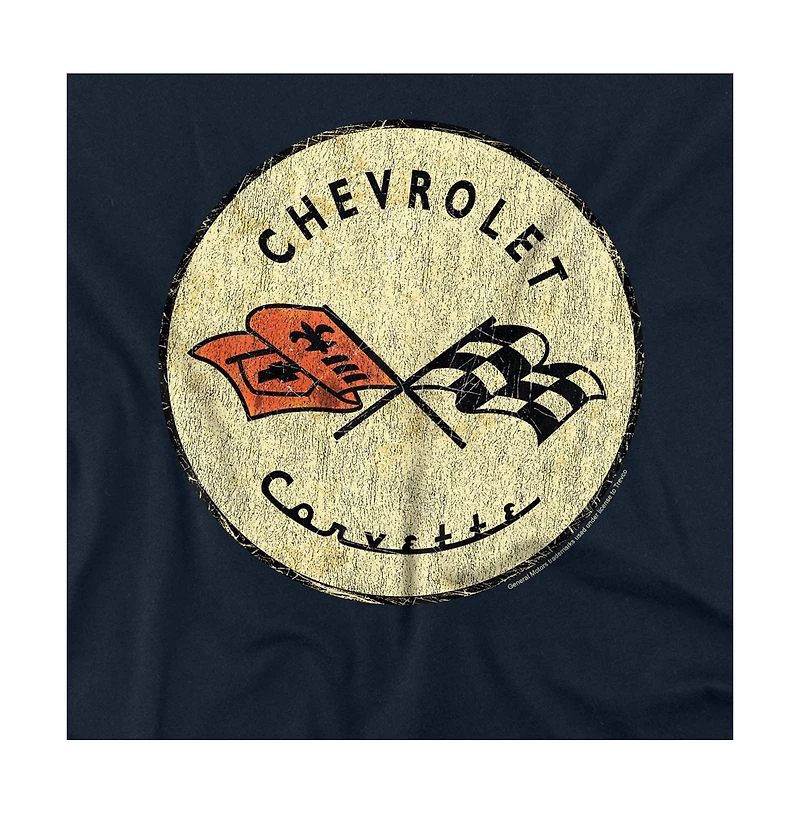 Logovision Big & Tall Chevrolet Old Vette T-Shirt Navy