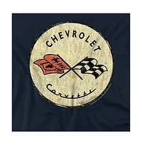 Logovision Big & Tall Chevrolet Old Vette T-Shirt Navy