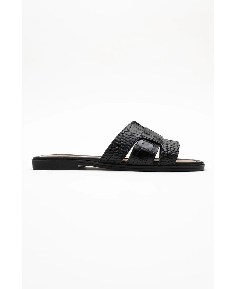 Notre Leather Flat Sandals (Women)