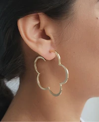 Adornia Gold Clover Hoop Earrings