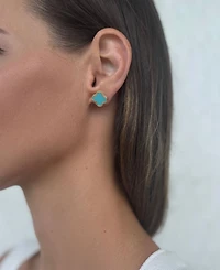 Adornia Cubic Zirconia Halo Clover Stud Earrings