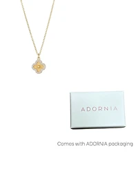 Adornia Cubic Zirconia Button Clover Halo Pendant Necklace