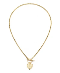 Adornia Gold Heart Initial Toggle Necklace