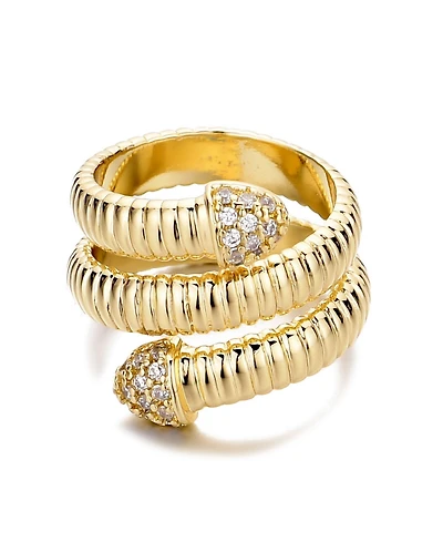 Adornia Gold Cubic Zirconia Coil Wrap Ring