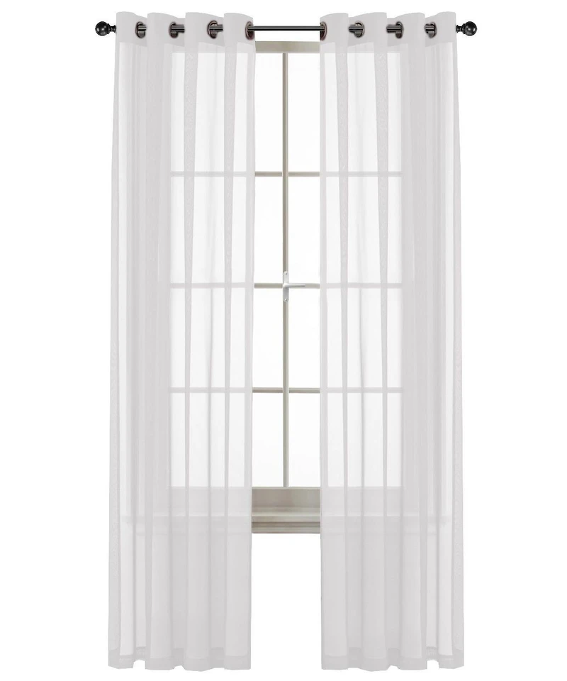 GoodGram Ultra Luxurious Elegant Sheer Grommet Single Curtain Panel - 54 in. W x 84 L, White