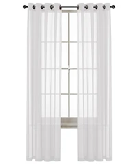 GoodGram Ultra Luxurious Elegant Sheer Grommet Single Curtain Panel - 54 in. W x 84 L, White