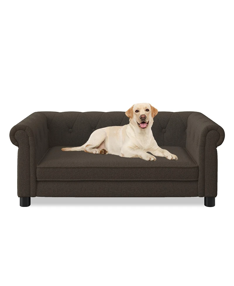 Streamdale Furniture Elegant Elevated Dog Sofa Bed - Dark Brown
