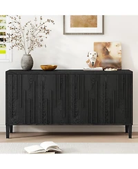 Streamdale Furniture 59.8" 4-Door Sideboard - Farmhouse Buffet/Tv Stand