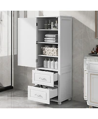 Streamdale Furniture Tall Bathroom Storage Cabinet with Drawers & Shelf