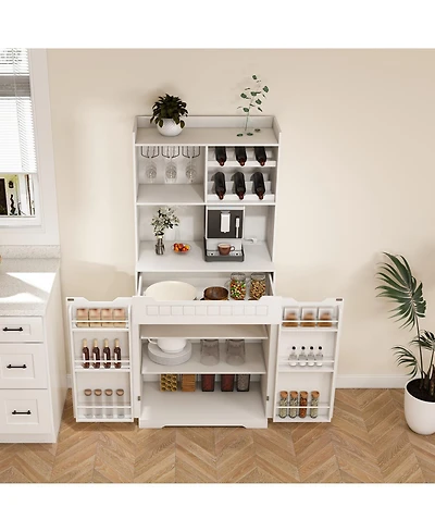Streamdale Furniture White Buffet Cabinet with Hutch