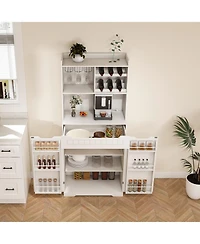 Streamdale Furniture White Buffet Cabinet with Hutch