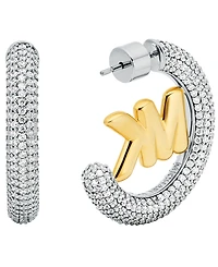 Michael Kors Gold-Tone Logo Hoop Earrings