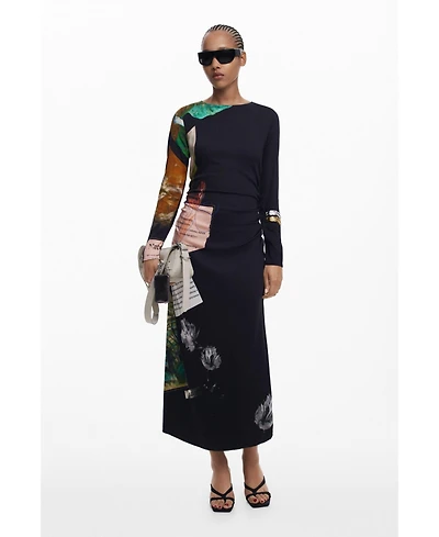 Desigual Women's Collage asymmetrical dress