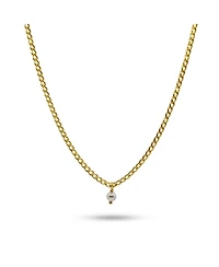 Bowood Lane 14k Gold Filled Curb Chain With Mini Pearl Charm Necklace