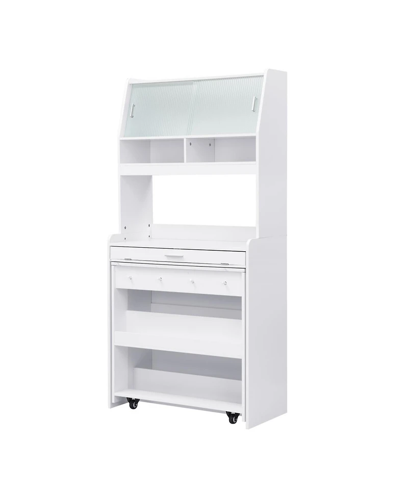 Streamdale Furniture Compact Buffet Hutch Foldable Table Storage