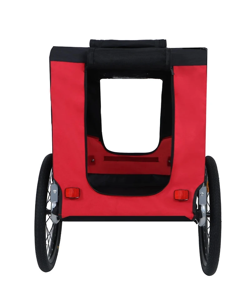 Streamdale Furniture Dog Bike Trailer - Folding 120LB Capacity All-Terrain Black/Red