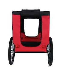 Streamdale Furniture Dog Bike Trailer - Folding 120LB Capacity All-Terrain Black/Red