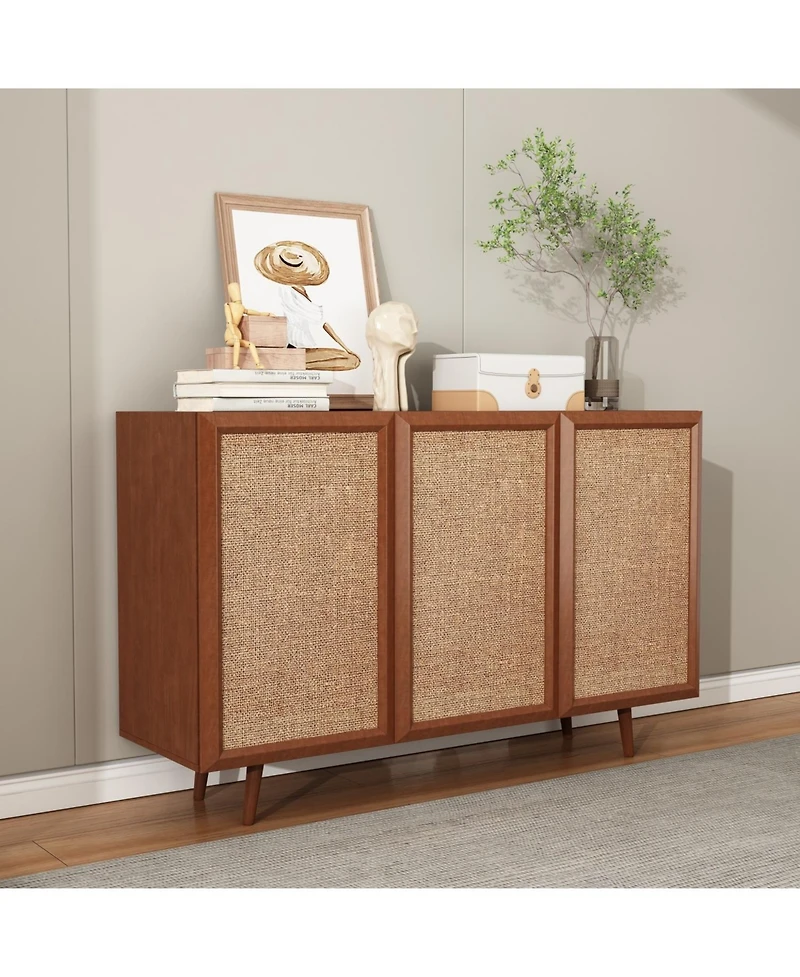 Streamdale Furniture Farmhouse Tv Stand/Console with Doors & Shelves