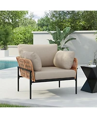 Streamdale Furniture Rope & Wood Lounge Chair with Cushions