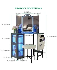 Vlsrka Vanity Makeup Desk with Mirror and Lights