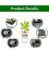 Streamdale Furniture 22" Faux Rattan Square Planter w/ Self-Watering (2-Pack Black)
