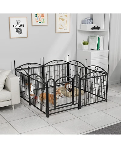 Streamdale Furniture Dog Playpen 24" 8 Panel Metal Pet Fence