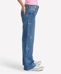 abercrombie kids Girls High Rise Discharge Wide Leg Jeans