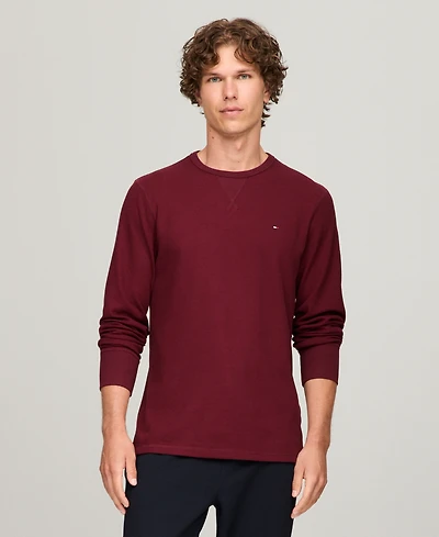 Tommy Hilfiger Men's Waffle-Knit Long-Sleeve Crewneck Thermal Top