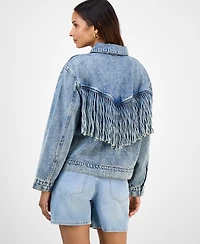 And Now This Women's Fringed Denim Jacket, Macy's Exclusive