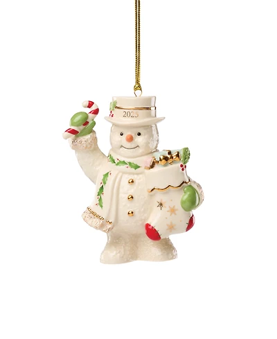Lenox 2025 Snowman with Stocking Ornament