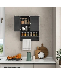Volenca 2-Doors Bathroom Wall-Mounted Medicine Cabinet with Towel Bar
