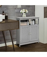 Volenca Wood Freestanding Bathroom Storage Cabinet with Double Shutter Door
