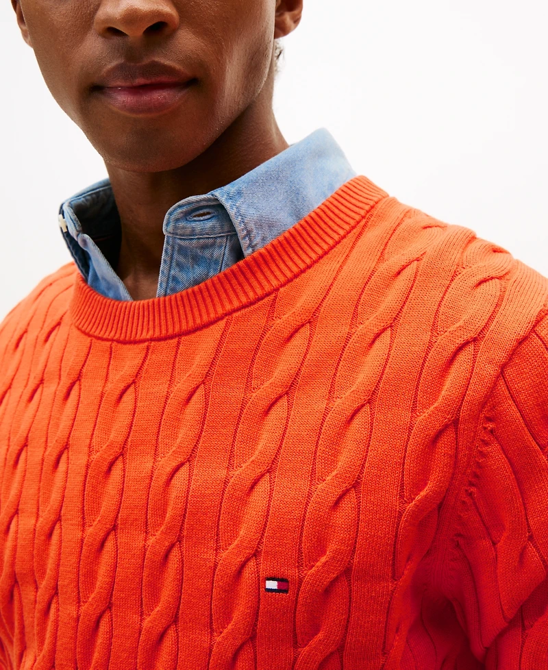 Tommy Hilfiger Men's Classic Cable Crewneck Sweater