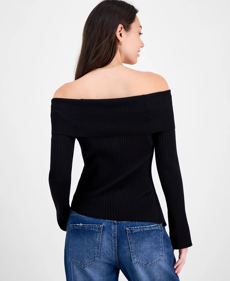 Hooked Up by Iot Juniors' Marilyn Off-The-Shoulder Top