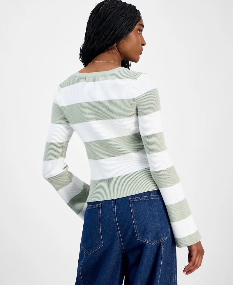 Madden Girl Juniors' Square-Neck Sweater
