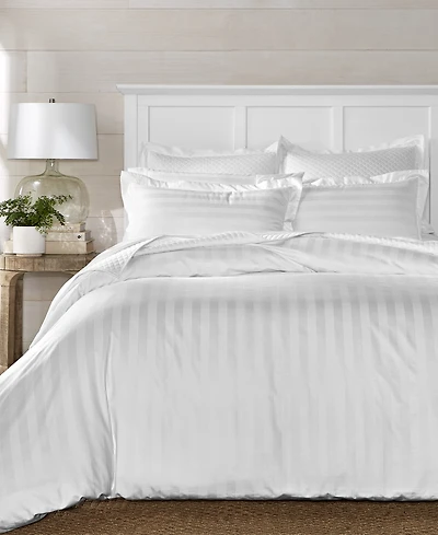 Charter Club 1.5" Stripe 550 Thread Count 100% Cotton 3-Pc. Comforter Set, Full/Queen, Exclusively at Macy's