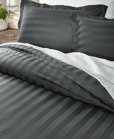 Charter Club 1.5" Stripe 550 Thread Count 100% Cotton 2-Pc. Sham Set, Euro, Exclusively at Macy's