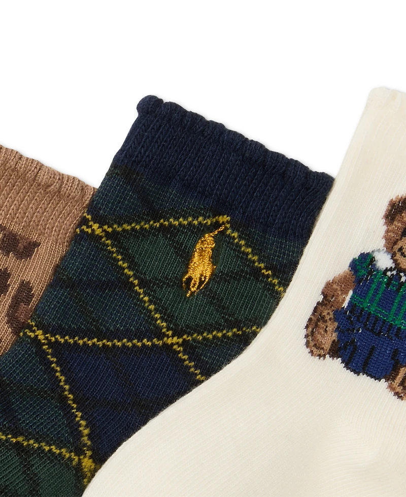 Polo Ralph Lauren Baby Girls 3-Pk. Fall Bear Socks