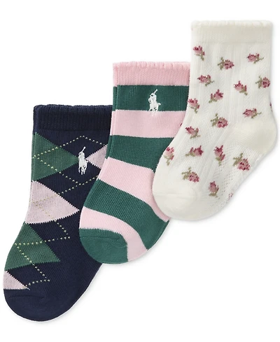 Polo Ralph Lauren Baby Girls 3-Pk. Preppy Socks