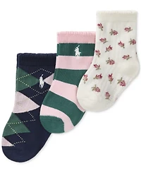 Polo Ralph Lauren Baby Girls 3-Pk. Preppy Socks