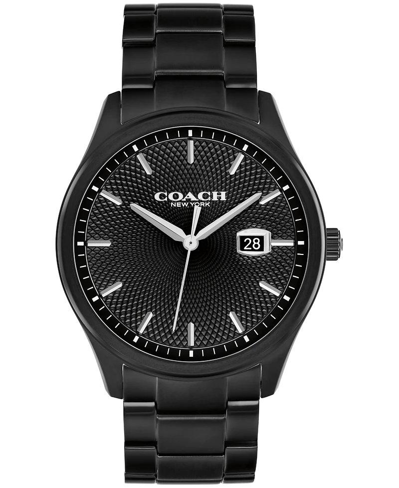 Coach Men's Oliver Black Ip Stainless Steel Bracelet Watch, 41mm