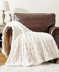 Battilo Luxurious Reversible Rabbit Faux Fur Throw, 60" x 80"