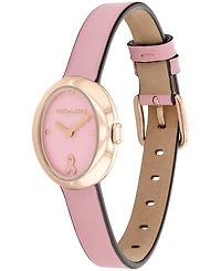 Coach Women's Sammy Pink Leather Strap Breast Cancer Awareness Watch, 22.5mm