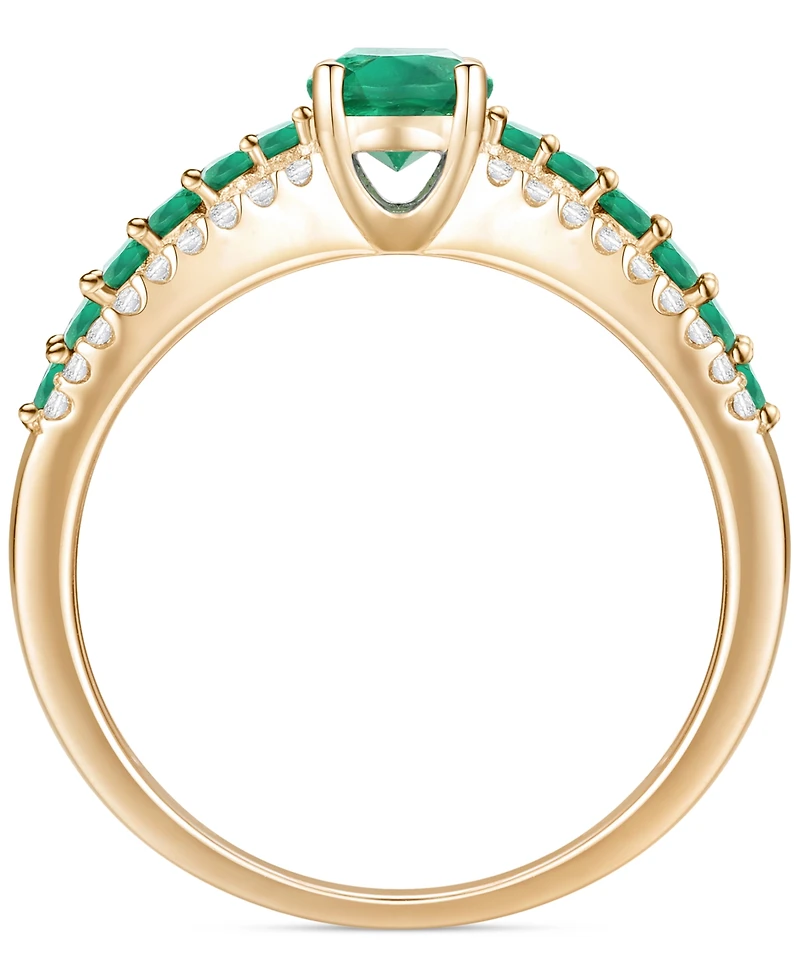 Gemstone (1-1/10 ct. t.w.) & Diamond (1/5 t.w) Oval Ring 14k Gold