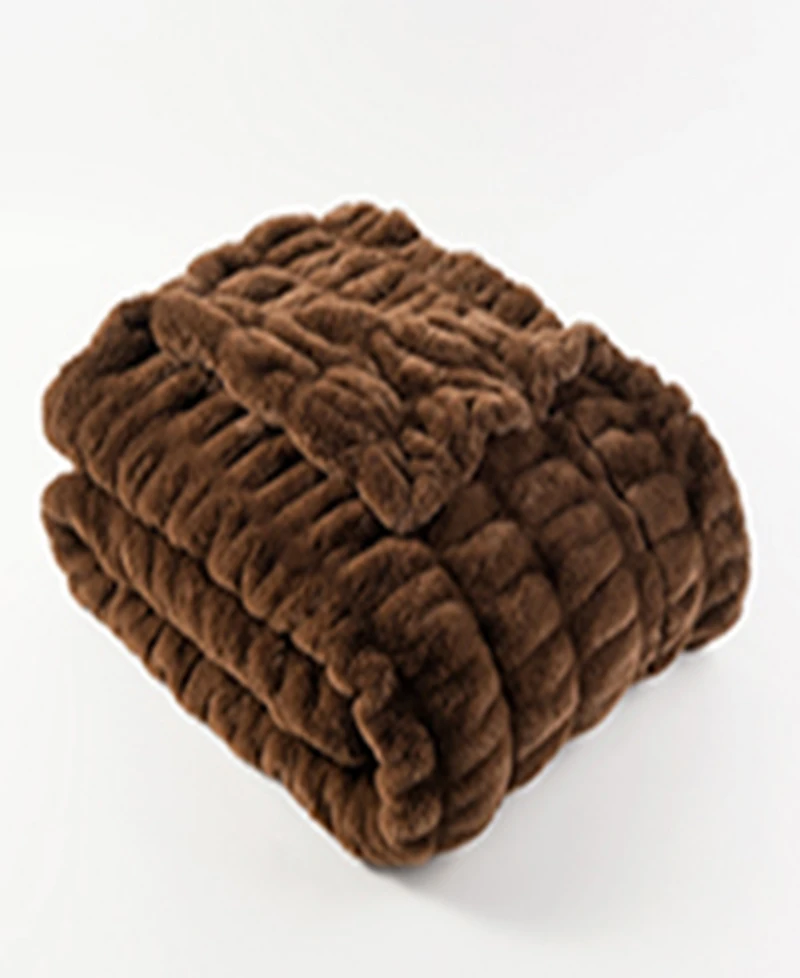 Battilo Luxurious Reversible Rabbit Faux Fur Throw