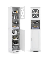 Volenca 67 Inch Tall Bathroom Cabinet Freestanding Storage Cabinet with 5 Adjustable Shelves
